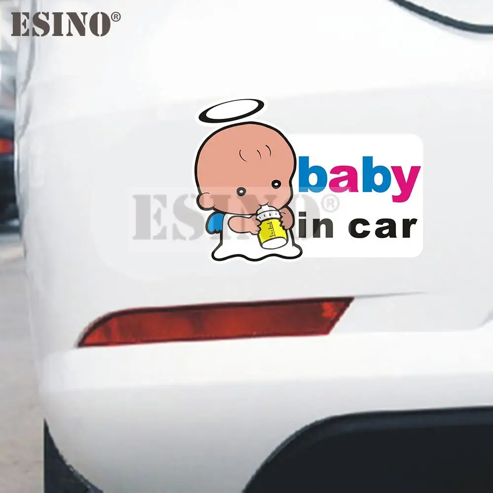 Car Styling creativo divertente bambino in auto Cartoon PVC decalcomania impermeabile carrozzeria specchietto posteriore vetro adesivo modello vinile