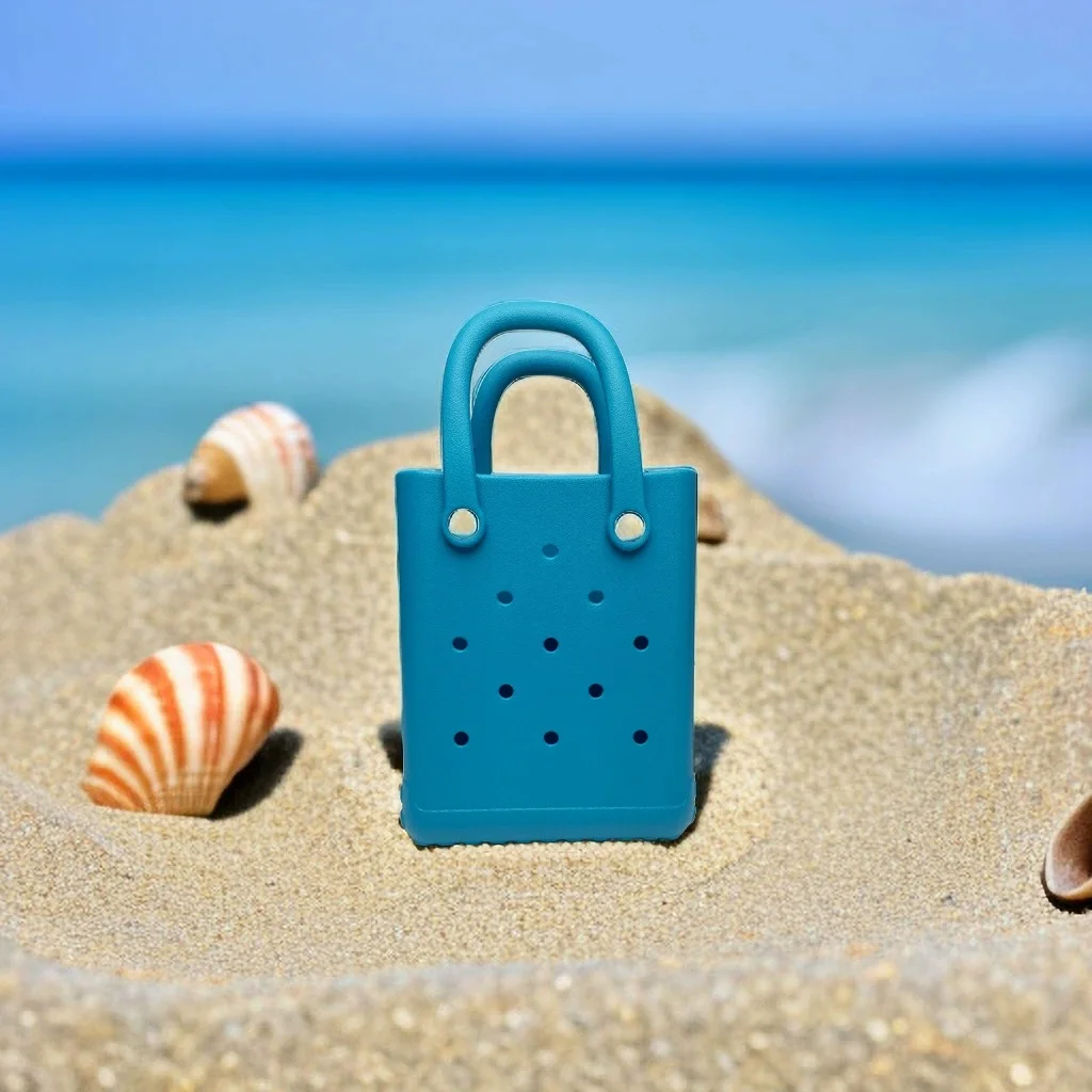 EVA Hole Bag Empty Vegetable Basket Handbag Beach Vacation Storage Bag Portable Shopping Commuter Handbag