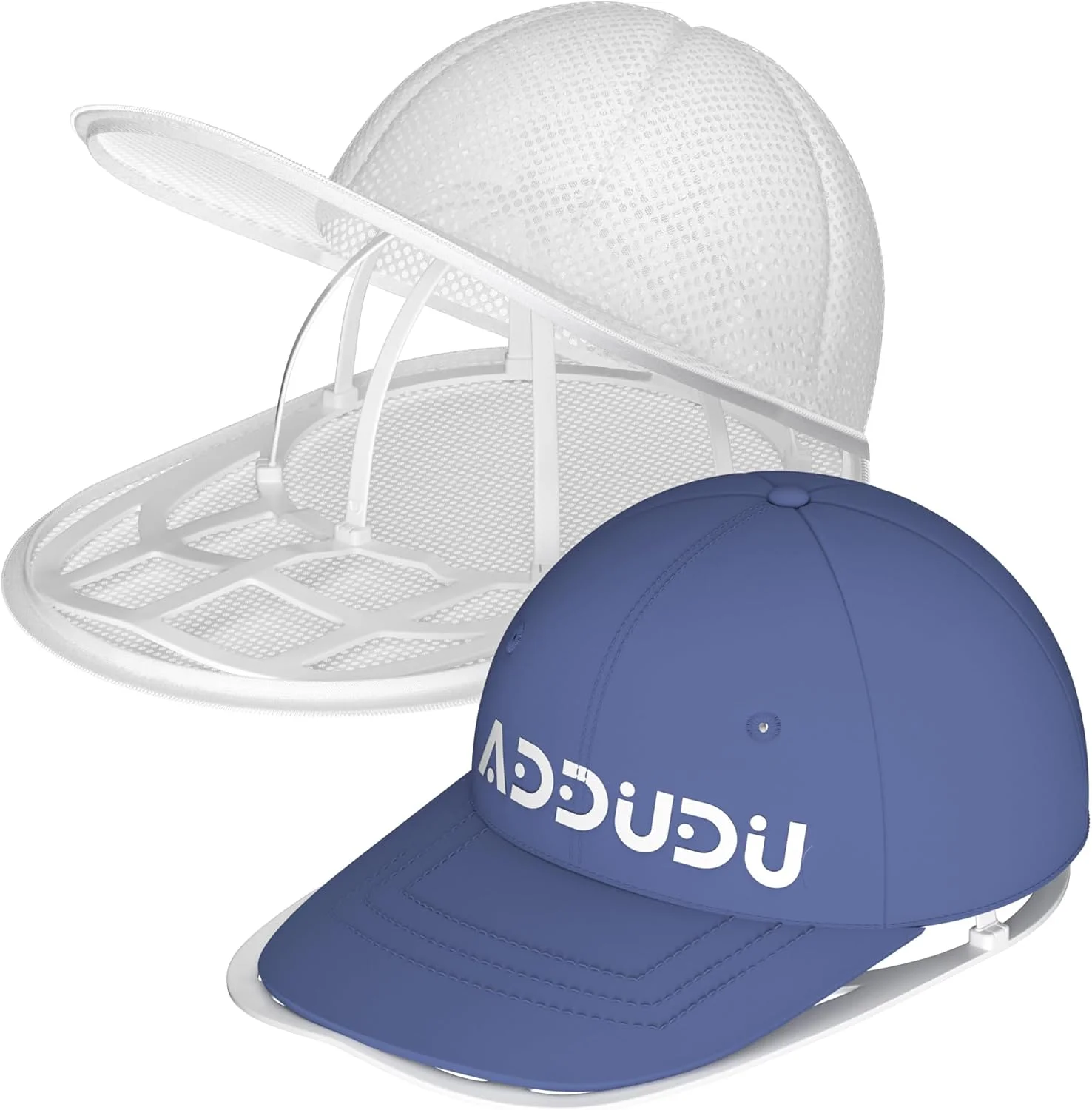Baseball Cap Washer Cage - Hat Cleaning Frame with Mesh Bag, Washing Machine Cap Protector for All Hats, Keep Shape Cap Holder