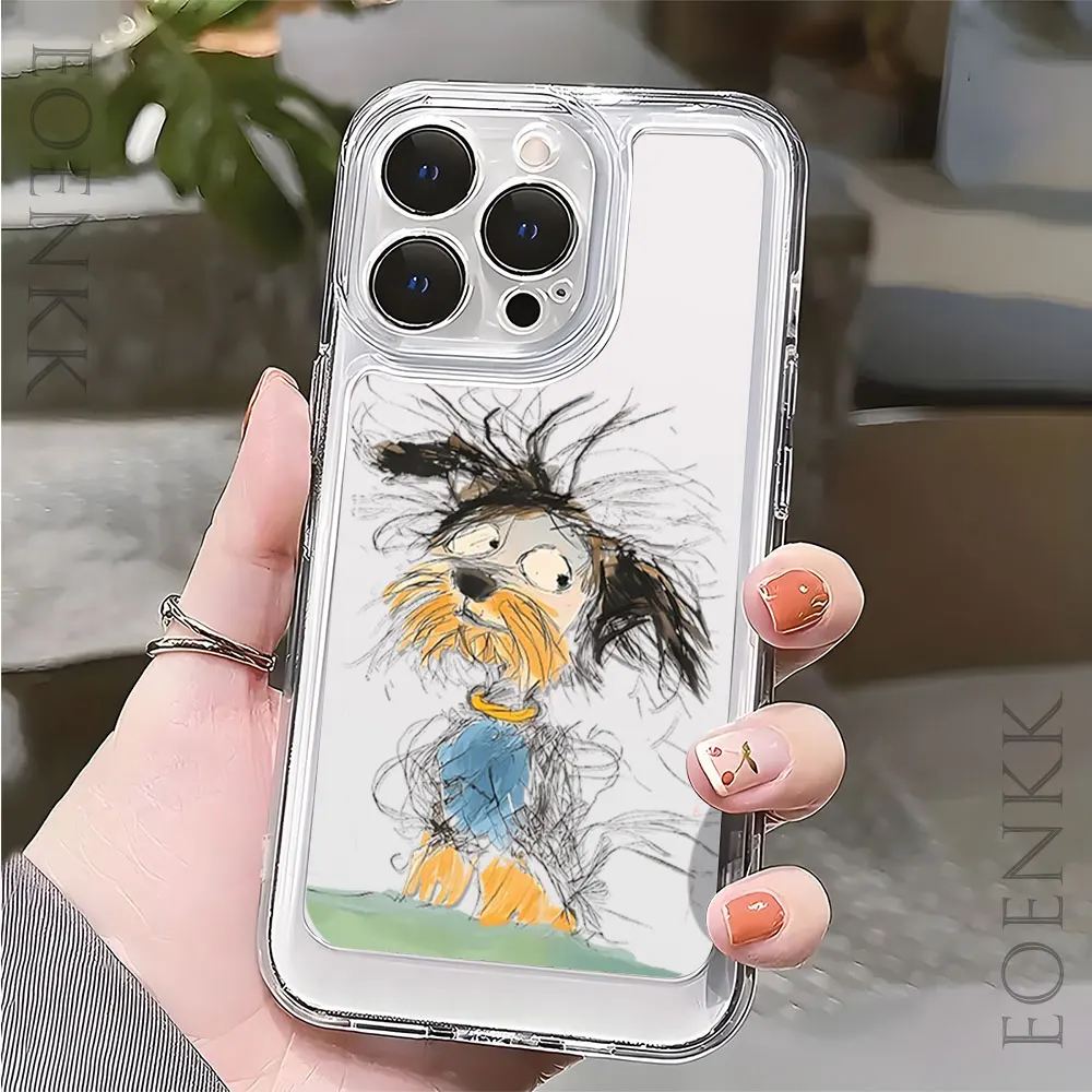 Transparent Phone Case Cute Cartoon Dog iPhone 15 14 13 12 11 Pro Max 7 8 15 14 Plus X XR XS Max SE 20 22 Shock-proof Coft Cover