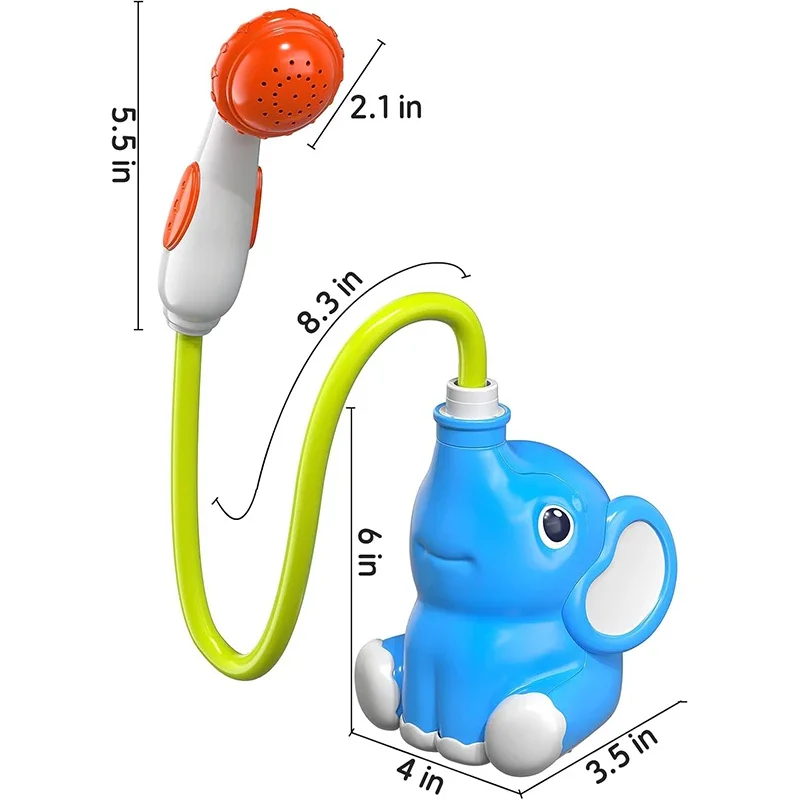 Baby Bath Shower Head Toys for Kids Ages 2-4, Bath Toys for Infants with Elephant Water Pump for Kids 3-5 Baby Toddler Toys