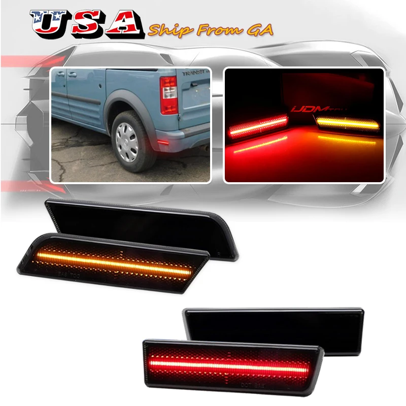 

Автомобильный передний и красный задний полностью светодиодный боковой габаритный фонарь для Ford 2010-2013 Transit Connect Компактная панель для фургона Парковочные фонари