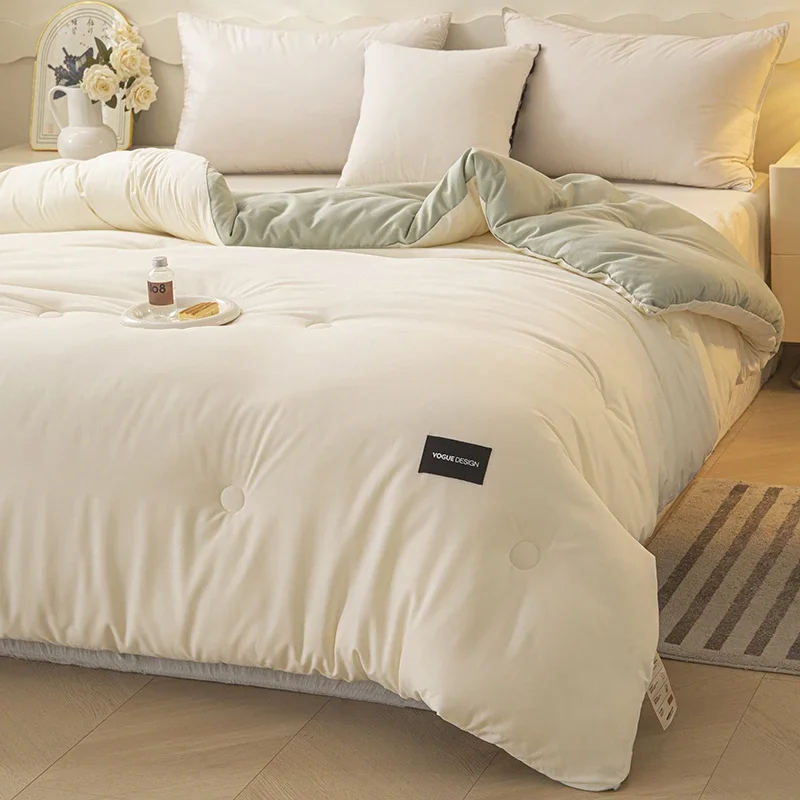 High Quality Autumn Winter Double Bed Quilt Mix Color Soy Fiber Queen Size Comforter Thick Warm Duvets Can Be Used As Quilt Core