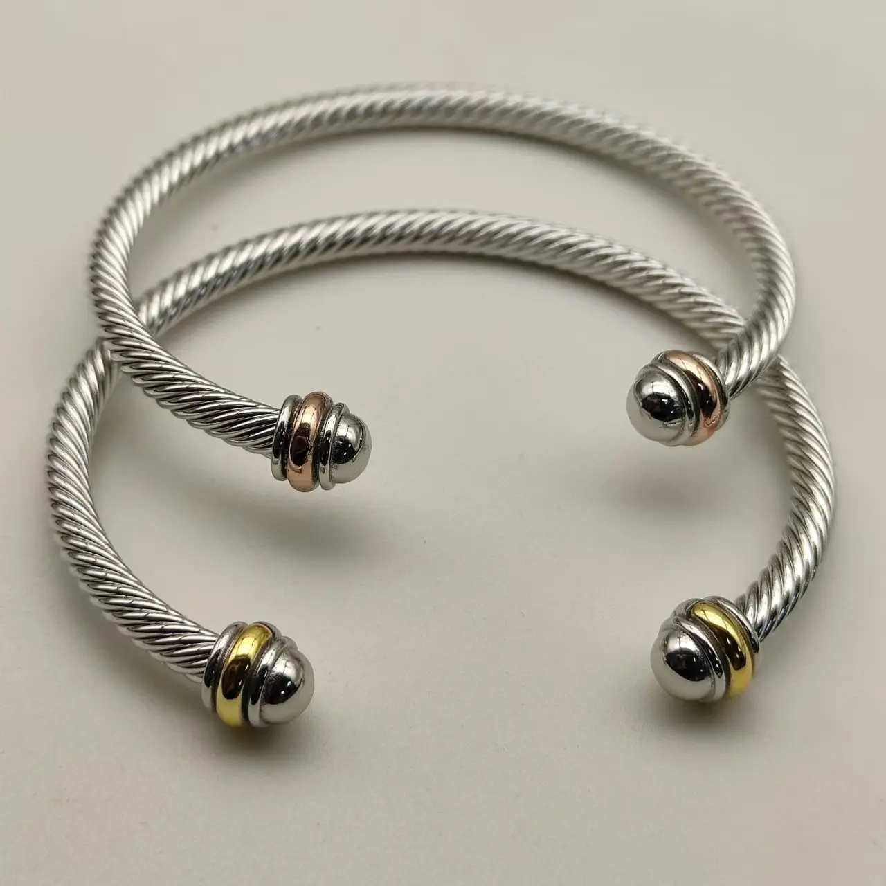 S925 sterling silver new 4mm winding open bracelet neutral personality hip-hop fashion trend retro luxury jewelry party gift