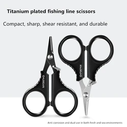 Titanium coated stainless steel fishing scissors pliers for cutting PE braided wire, carp outdoor fishing tool accessories
