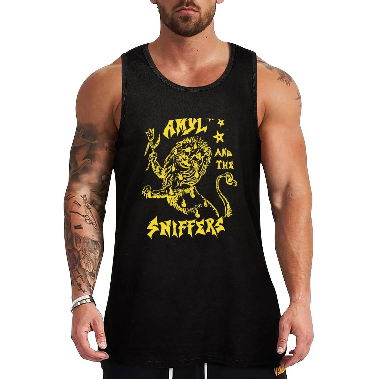 amyl and the sniffers Tank Top sleeveless t-shirts for men gym for men Man gym clothes