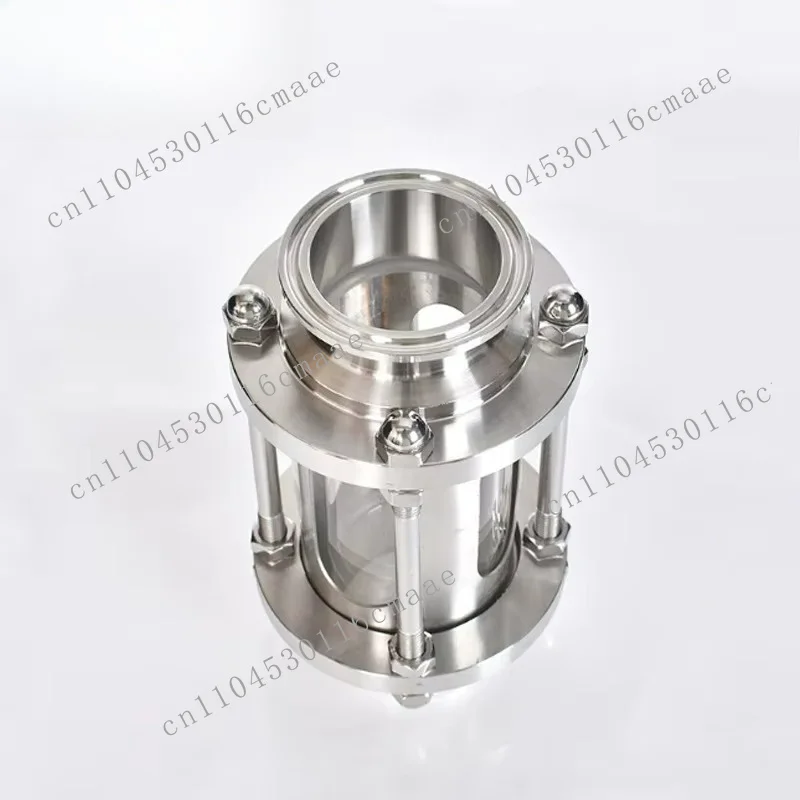 Sanitary grade 304 stainless steel three-clip straight sight glass with protective cover 1.5 inches 2 inches for milk processing
