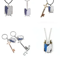 Anime Attack on Titan Alloy Necklace Wings of Liberty Personalized Shingeki Pendant No Kyojin Leather Chain Man Woman Cosplay