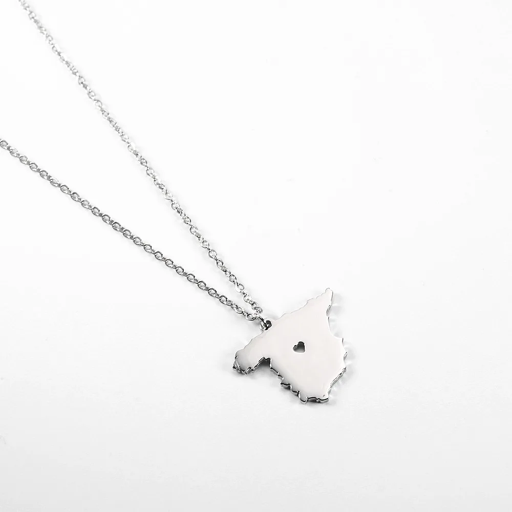 10 قطعة خريطة البلد اسبانيا قلادة الفولاذ المقاوم للصدأ جزر اسبانيا الإسبانية فخر القلب الحب كابيتال سلسلة بدلاية المختنق