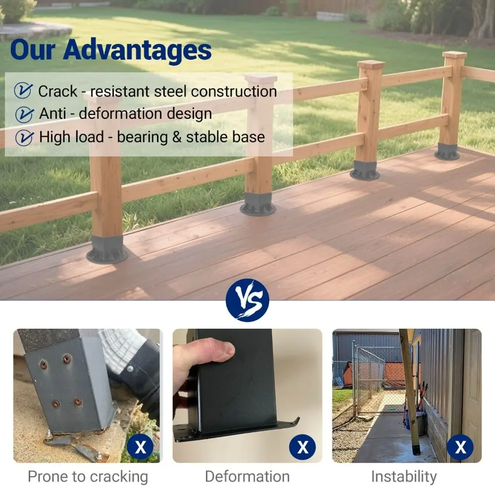 

2 шт. Устойчивые к ржавчине кронштейны для перголы, квадратные 2x2, прочные опорные кронштейны для столбов, сверхмощная металлическая конструкция