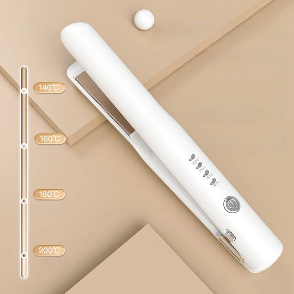 Salon‑Grade Cordless Mini Flat Iron Negative Ion Hair Straightener USB Rechargeable Fast Heating Anti‑Scald 4 Temperature Modes