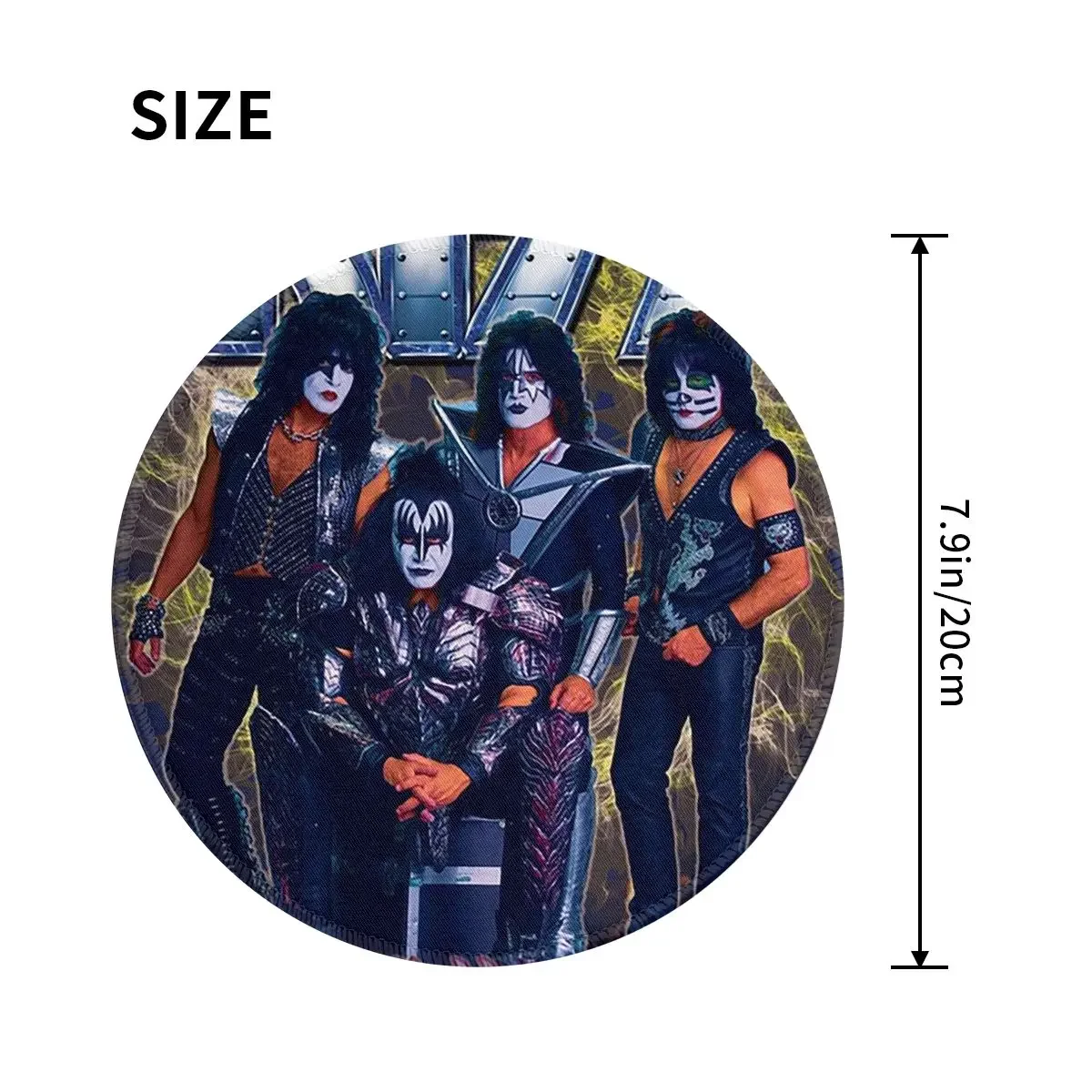 Kiss Rock Band Retor Round Mouse Pad Computer Keyboard Mouse Mat Gamer Laptop Desk Mat Office Table Mats
