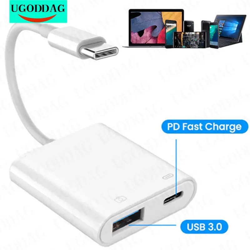 Type C OTG Adapter 2 in 1 USB C to USB 3.0 Female  Adapter Cable Mouse Keyboard U Disk Camera CardReader Data Converter