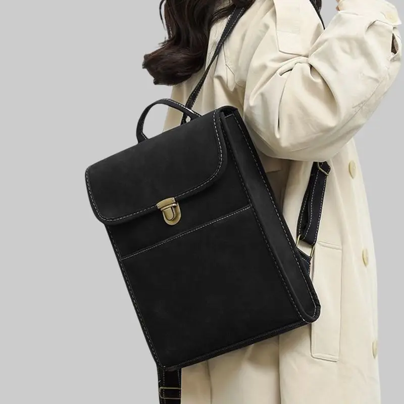 Korean Retro Solid Color Backpack MacBook Air Pro 13 14 15 15.6 16 16.1 Inch Case Multi Function Shockproof Handheld Laptop Bag