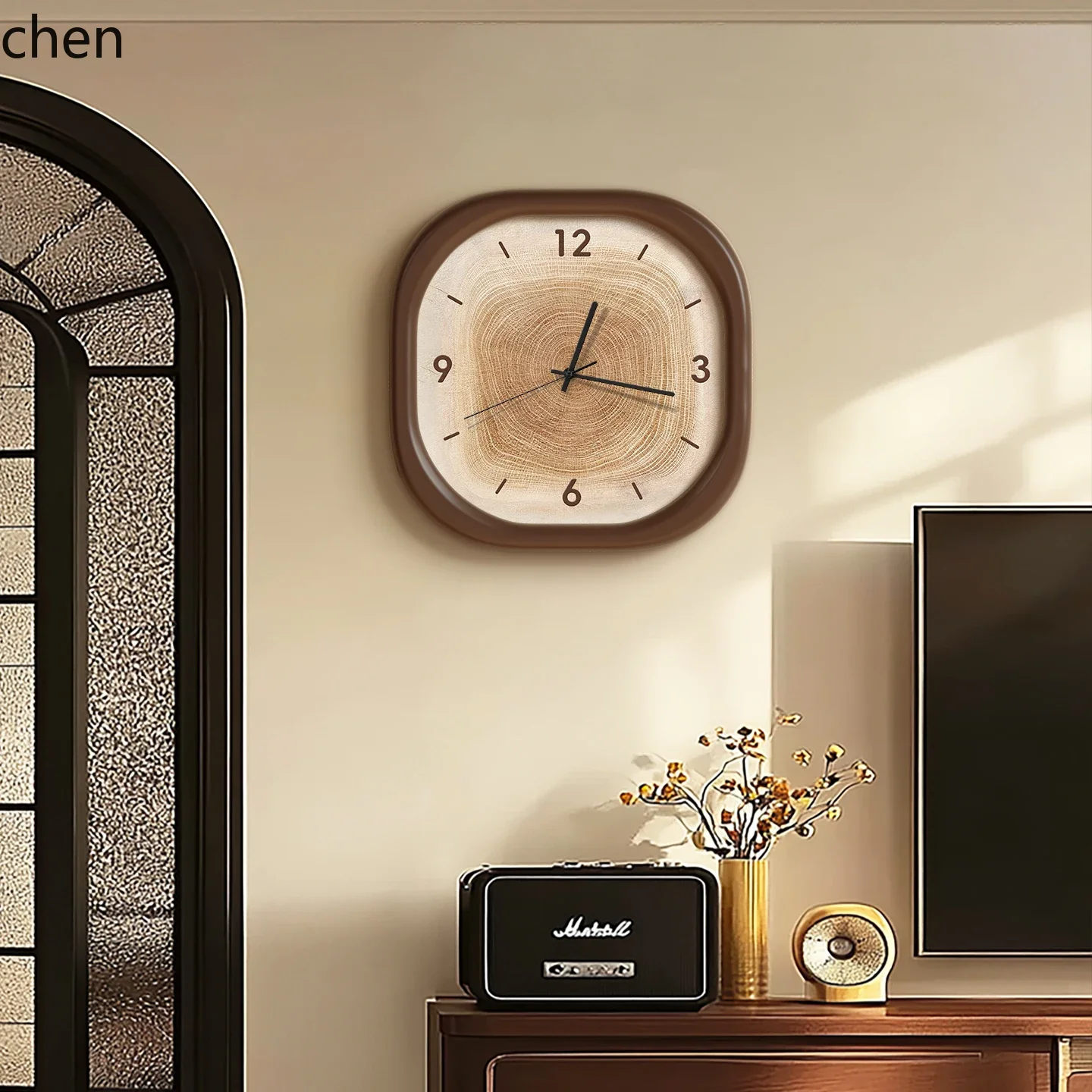 L20- Vintage Style Wooden  Clock for Living Room Home Use RetroClock Wall Mounted Clock Wall Watch