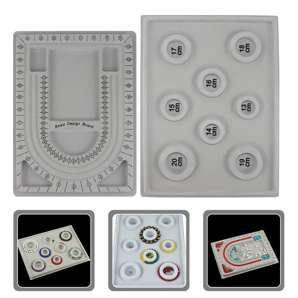 

2Pcs Premium Plastic Bead Design Tray for Jewelry Making Necklace Bracelet Measurement Bead Board Beading Supplies Jewelry