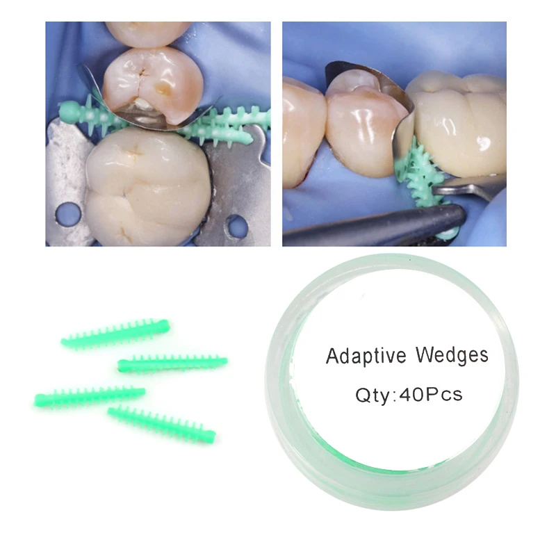

40 шт. стоматологические адаптивные межзубные клинья зубные зазоры уход за полостью рта Силиконовые и пластиковые головки стоматологические инструменты