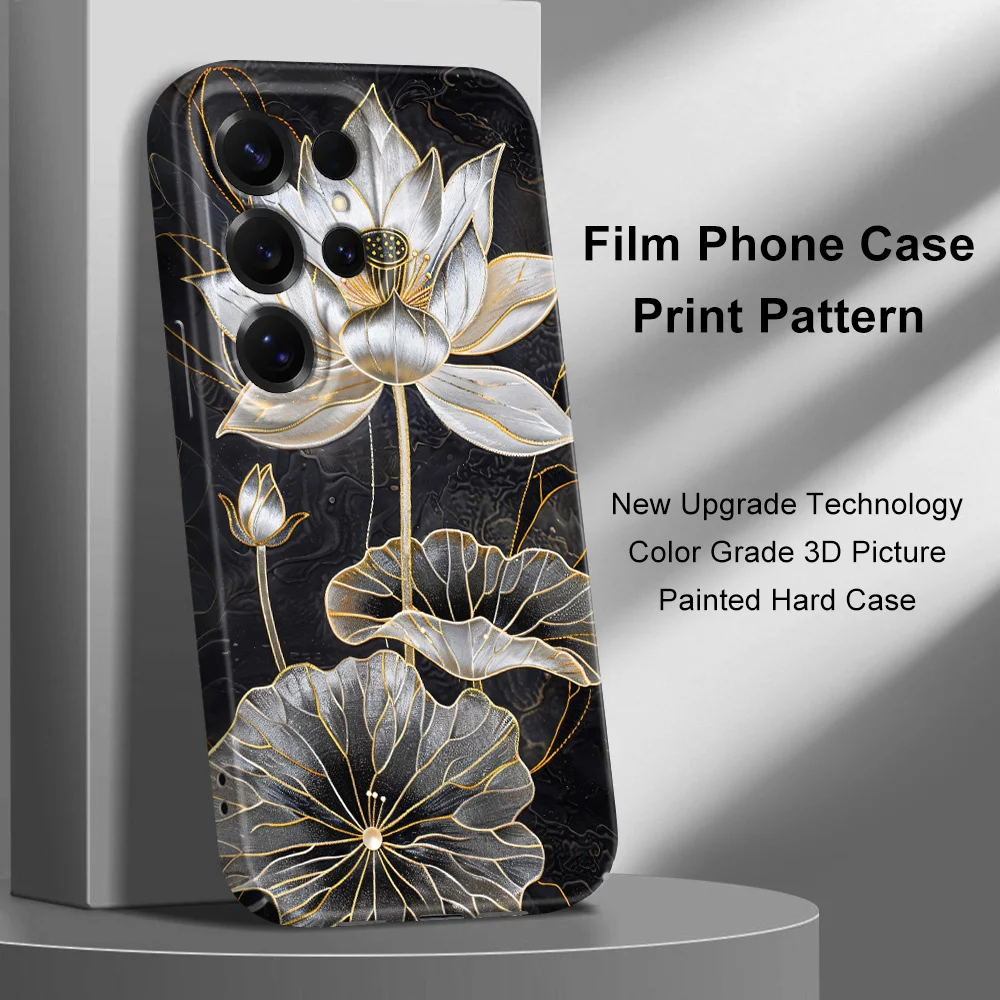 Black Flowers Phone Case For Samsung Galaxy S26 S25 S24 S23 S22 S21 S20 Plus Ultra FE 5G Film Hard Cover