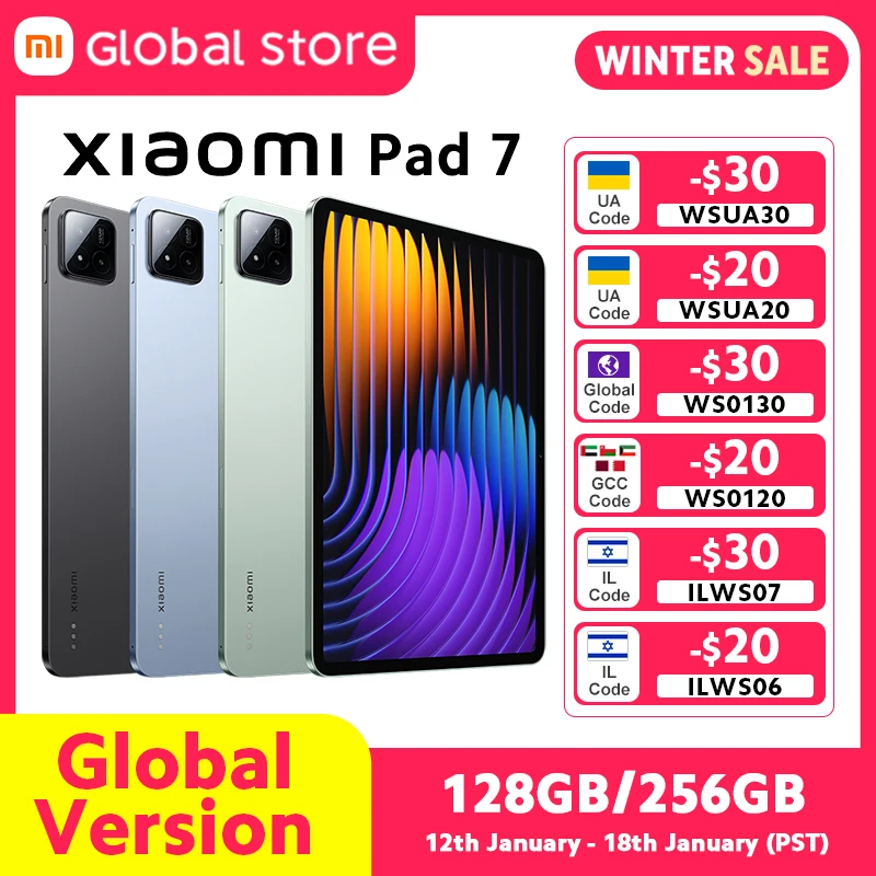 【Brand+】Xiaomi Pad 7 Global Version Mi Tablet Snapdragon 7+ Gen 3 11.2" 3.2K 144Hz Display Adreno GPU 45W Turbo charge 8850mAh