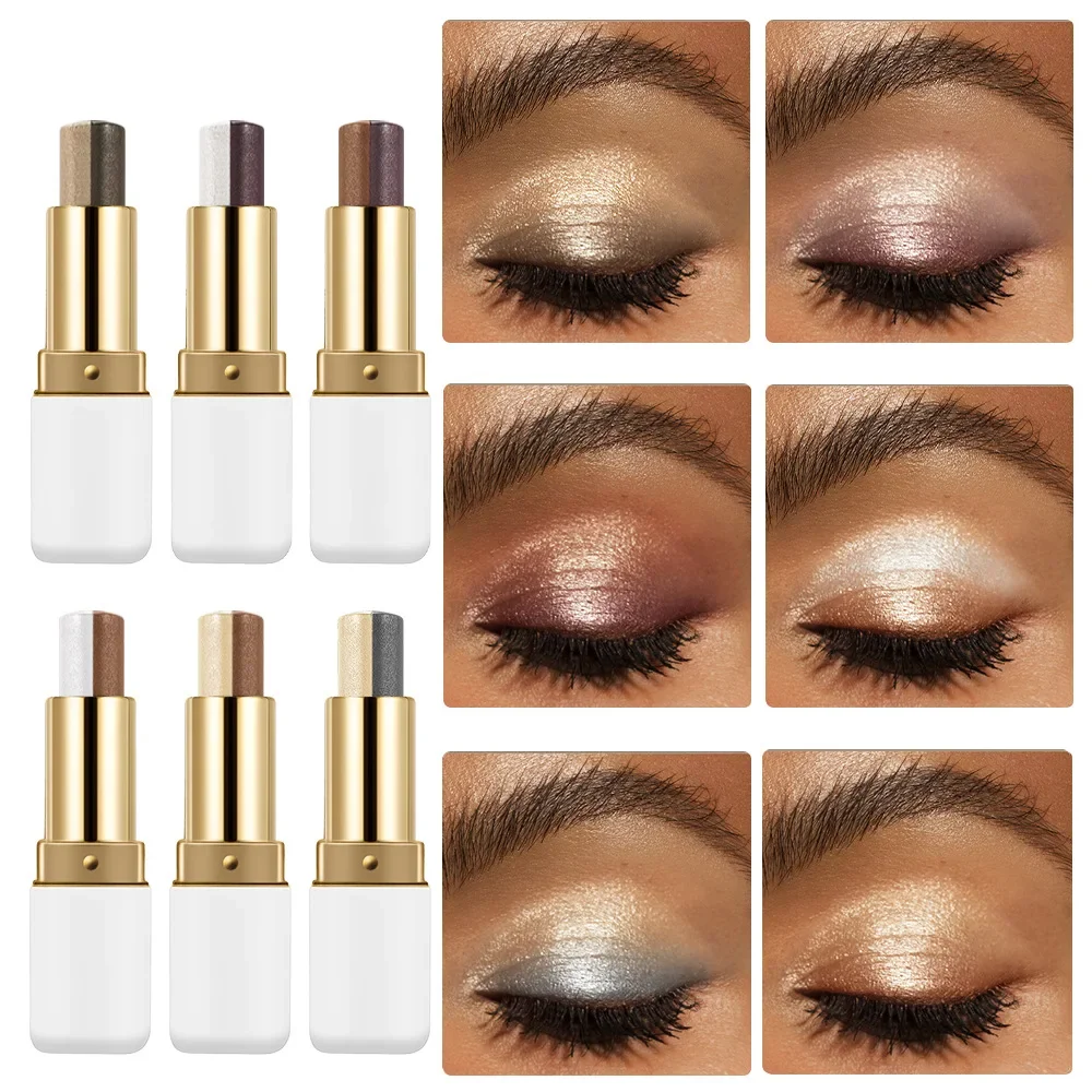 長持ちするツートンアイシャドウスティック防水汚れ防止シマーハイライターブレンド可能なアイ輪郭メイクアップ化粧品