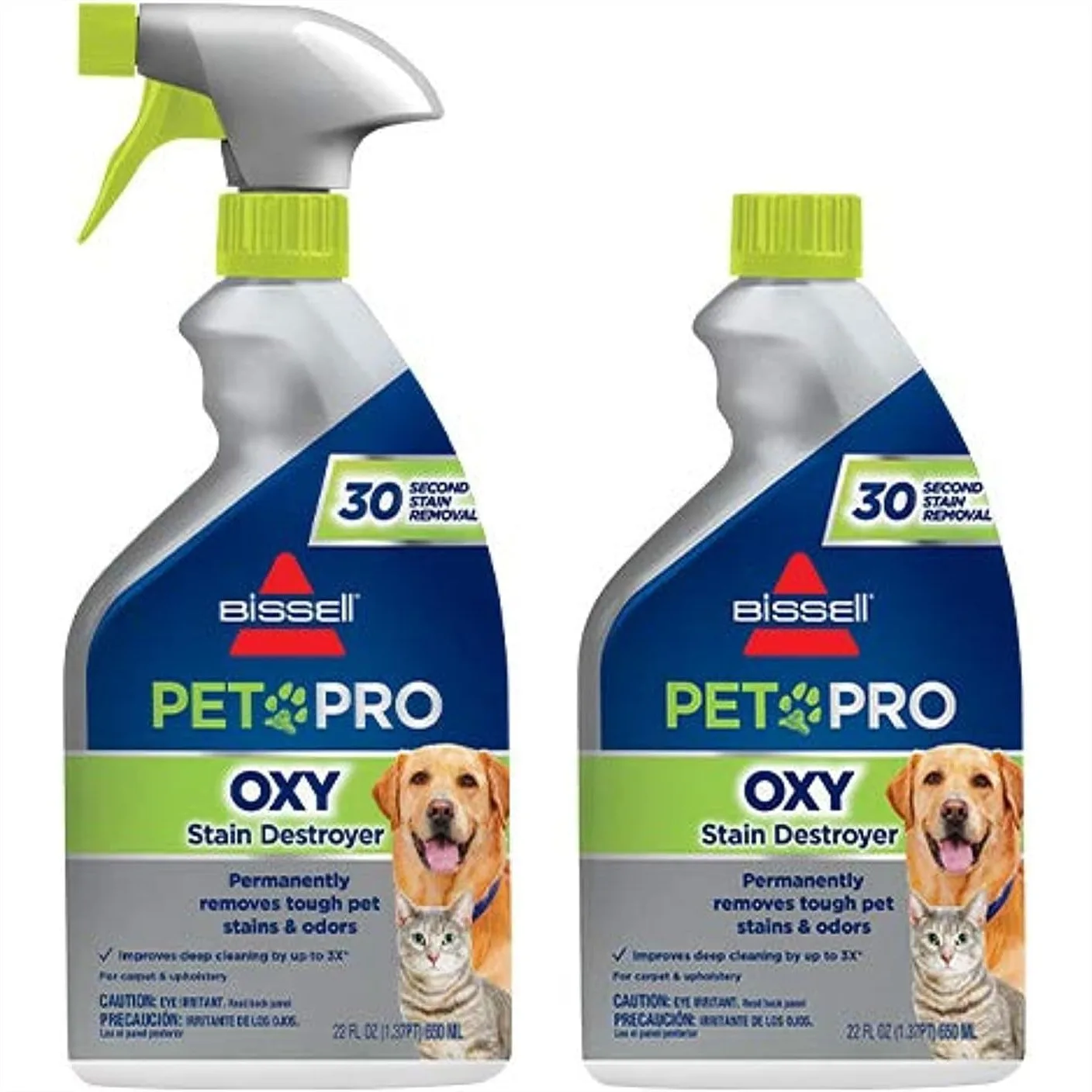 

Pet Stain and Odor Remover for Carpet and Upholstery, 22 oz 2-Pack with Sprayer