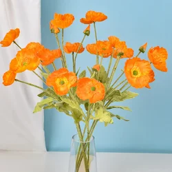 4 Head Artificial  Poppy Flowers Wedding Simulation Poppies Wedding Decoration Home Decoration Ornaments Silk Flowers Flowers