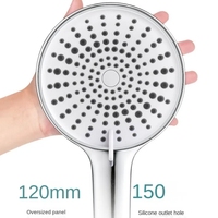 New 12CM Big Panel Handheld Shower Head 3 Functions Pressurized Water Saving Shower Head Faucet Replacement Bathroom Accessories