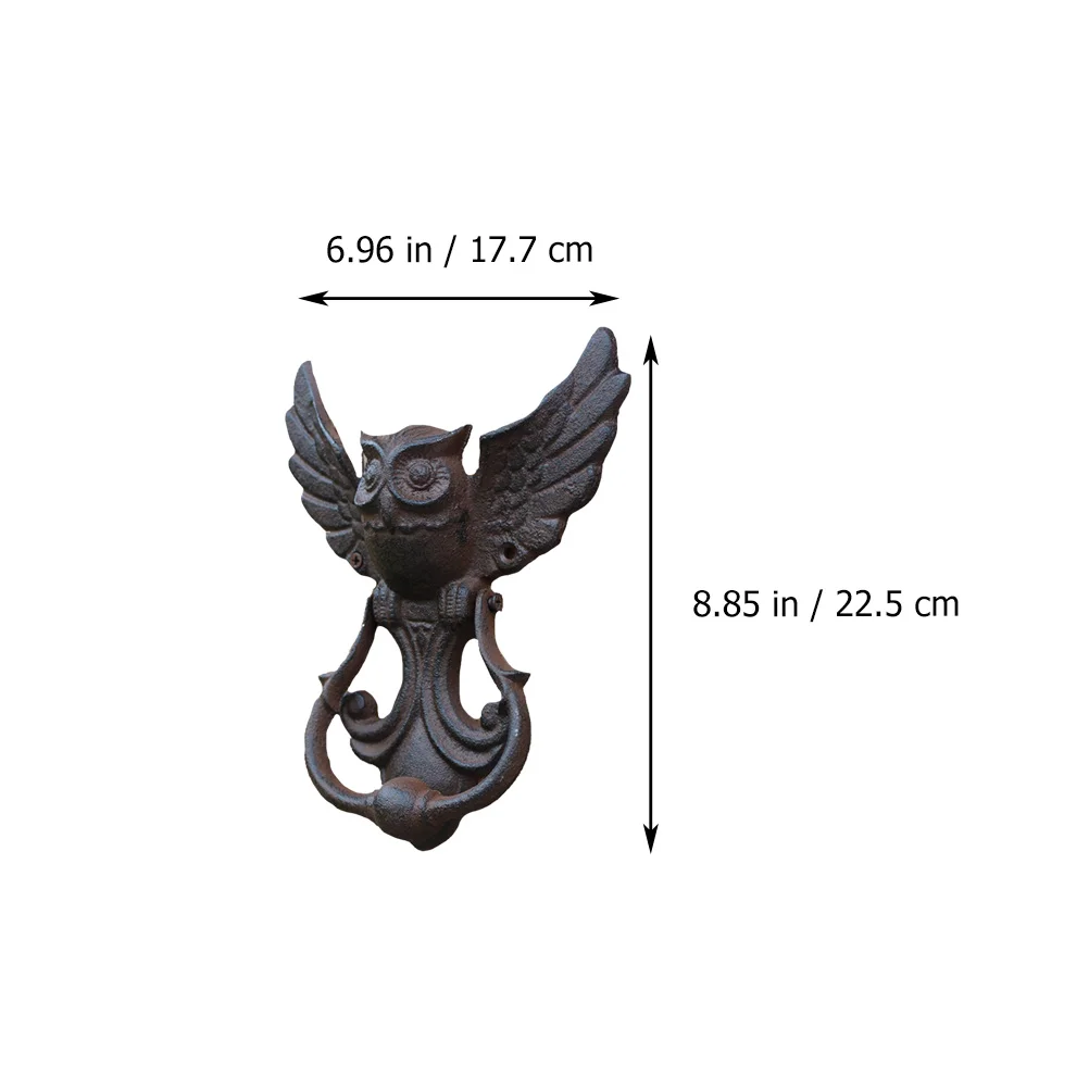 

1Pc Ornate Cast Iron Owl Door Knocker High-End Door Pull Handle For Security And Antique Doors
