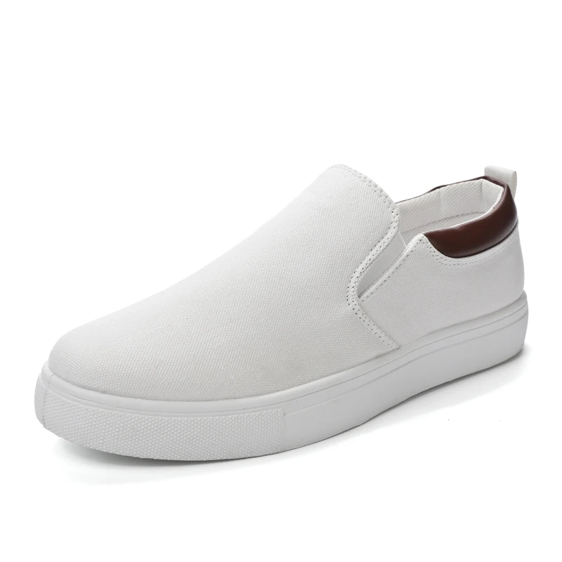 Sapato de lona confortável masculino, de sola plana, slip-on, respirável, versátil, plataforma, jogging, primavera