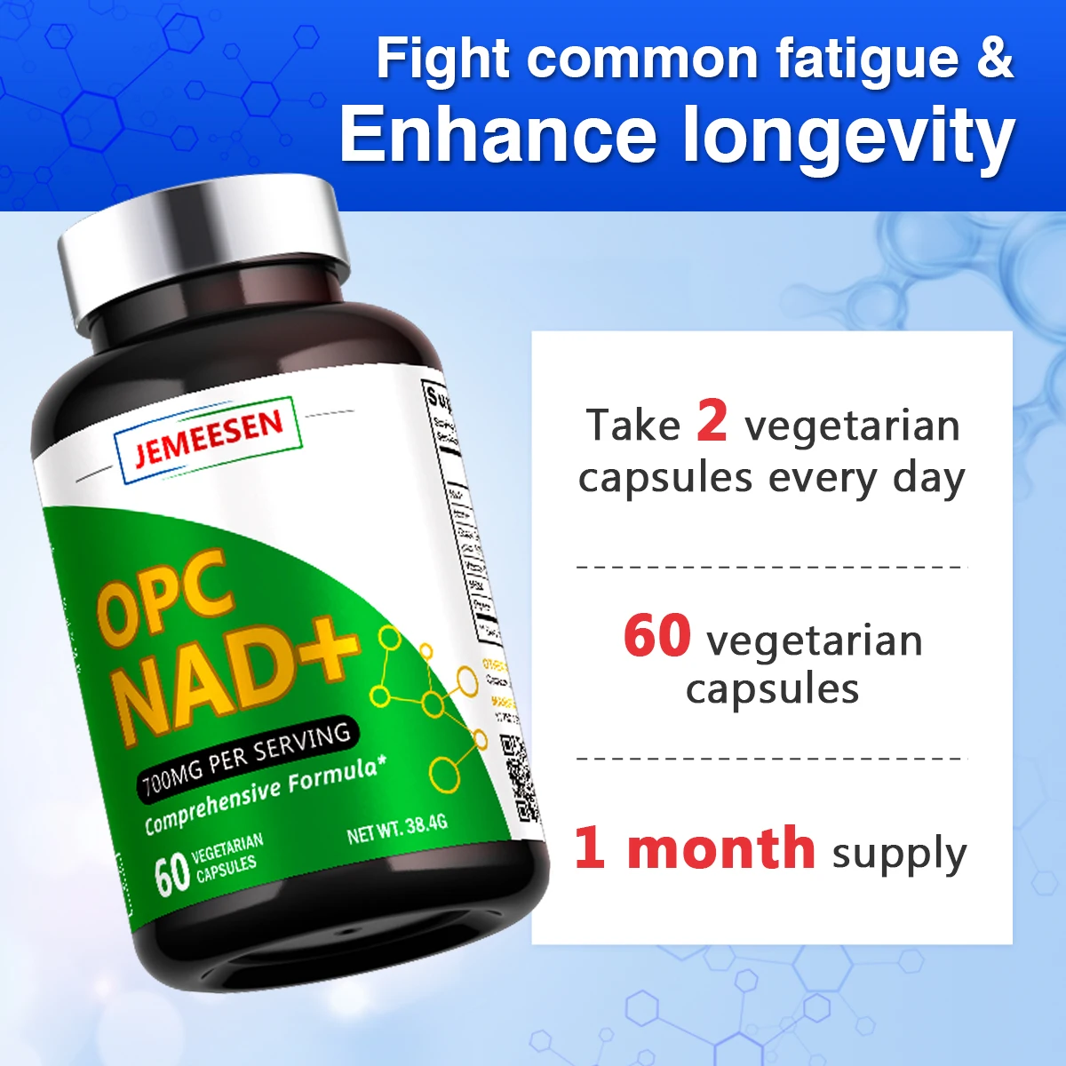 NAD+ Cell Regenerator and Niacinamide Essence, 60 Vegetarian Capsules 66000mg