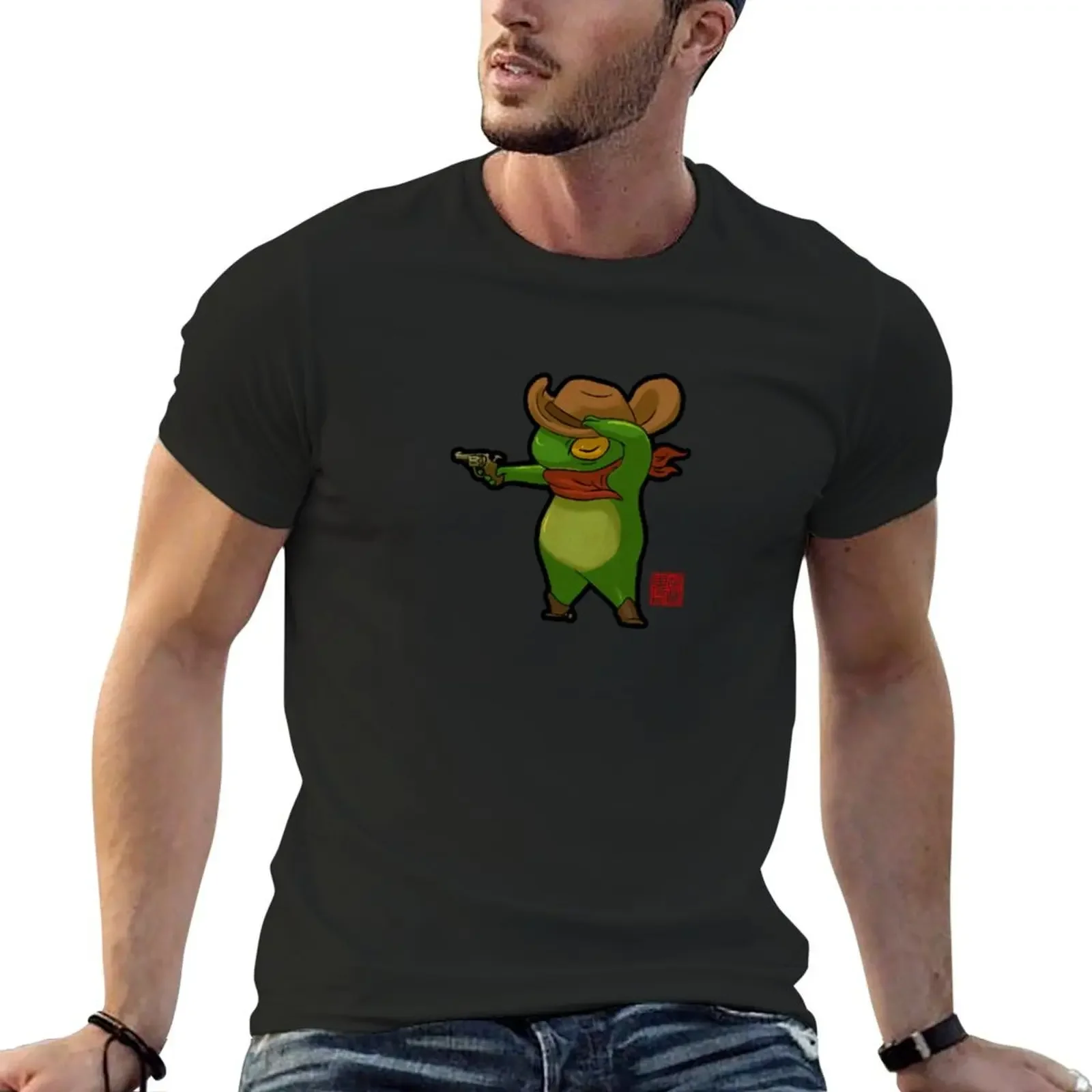 cowboy cowgirl cute frog T-Shirt oversized t shirt customizeds new edition Blouse mens vintage t shirts