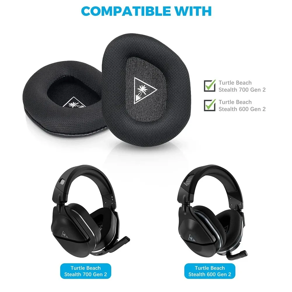 1 Pair Replacement Earpads Ear Pad Cushion Muffs For Turtle Beach Stealth 600 700 Gen 2 Wireless Gaming Headsets Game Headphones