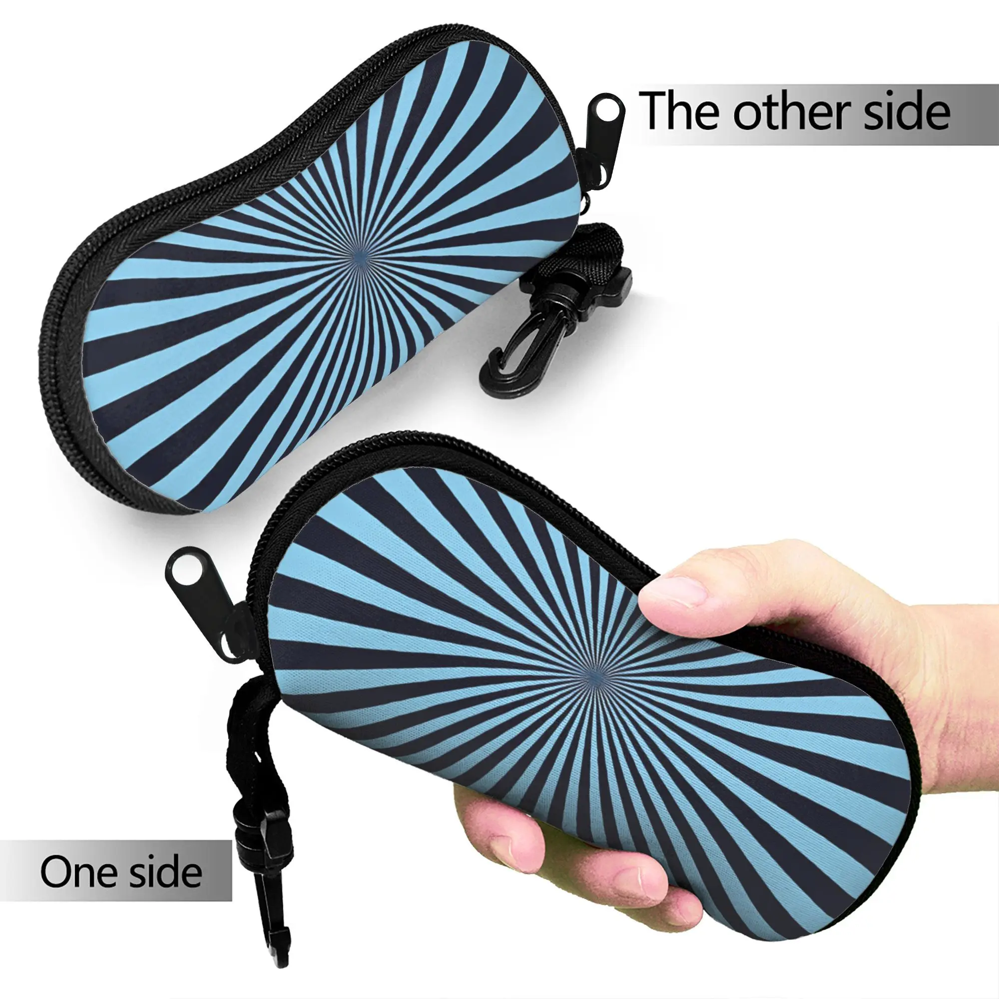 Abstract Swirl Disorder Glasses Case Cover  Zipper Sunglasses Case Soft Convenient Glasses Box Men Women Eyewear Box