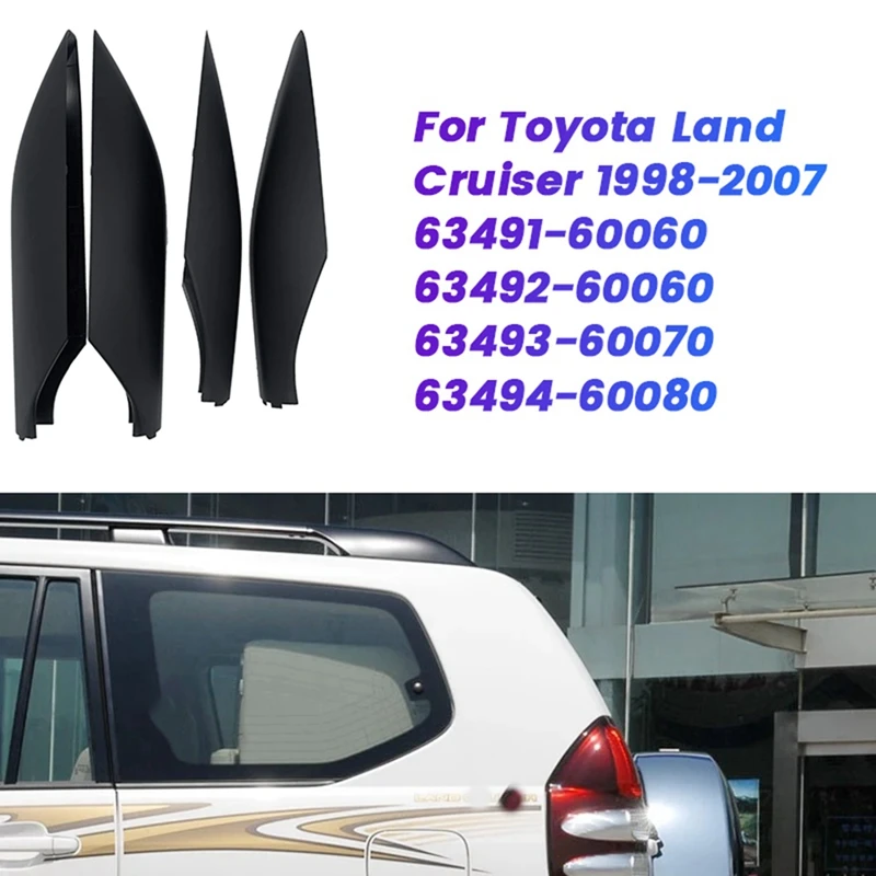 4Pcs Roof Rack Rail End Cover For Toyota Land Cruiser 1998-2007 63491-60060 63492-60060 63493-60070 63494-60080