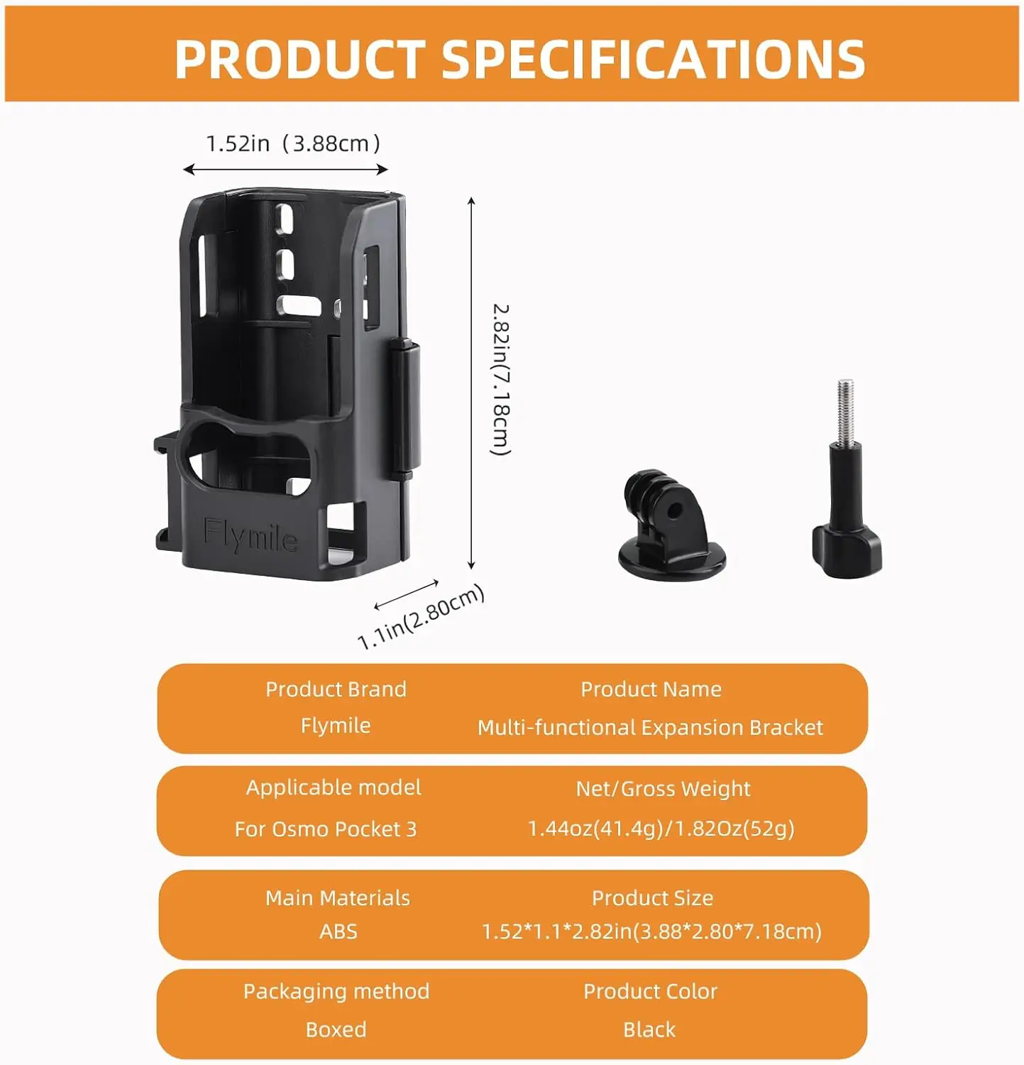 Pocket 3 확장 어댑터 마운트, DJI Osmo Pocket 3 Creator 콤보 핸들 액세서리용 콜드 슈 확장 프레임,