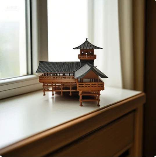 Ancient Building Model Japanese Pavilion Decorations Miniature Zen Garden Aquarium Bonsai Ornaments Chinese Belvedere Statue