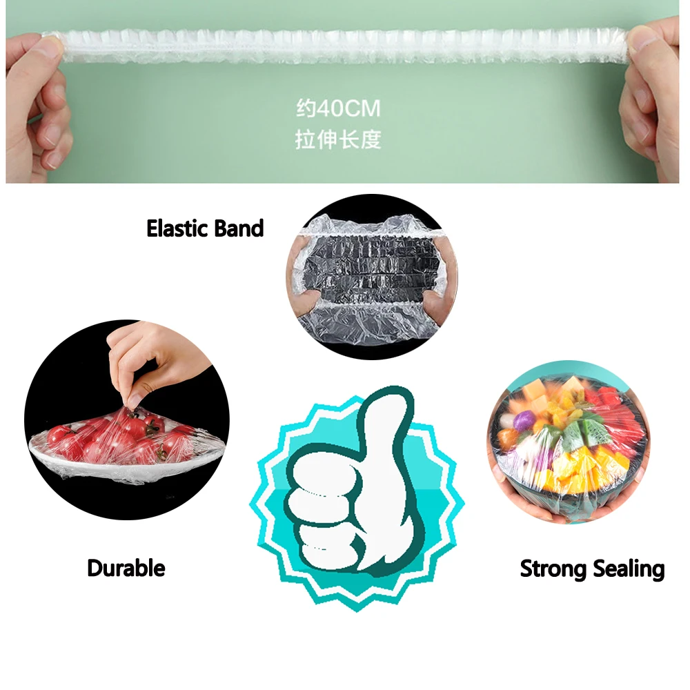 30-1500PCS Disposable Food Cover Plastic Wrap Food Lids Kitchen Refrigerato Food Fruit Preservation Bag Stretch Bowls Caps