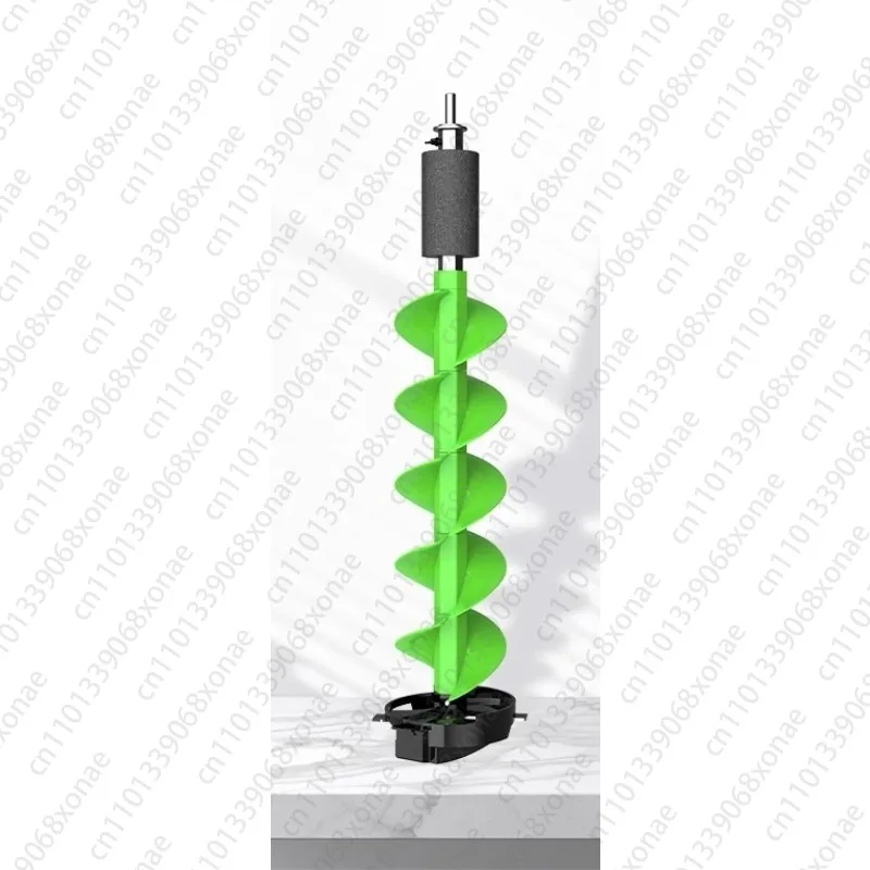 tariere-a-glace-peche-sur-glace-electrique-d'hiver-lames-simples-et-doubles-vertes-80-cm-lame-en-nylon-tete-de-tariere-a-glace