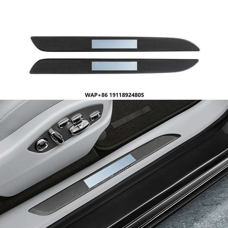 

For Cayenne Macan Panamera Carbon Fibre Threshold Decorative Strip Dry Carbon Glow Automotive Door Sill Decorative Strip