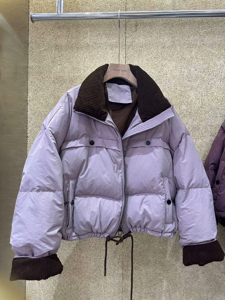 Korean Loose Warm Down Jackets Female Thicken Stand Collar Puffy Winter Coat For Women 2025 New Winter Parkas Coat Women