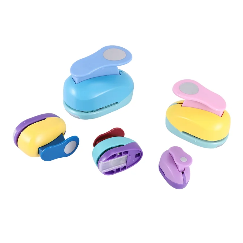 MAKE-Circle Paper Punch, 5 PCS Circle Punches สําหรับงานฝีมือกระดาษ, 5 ขนาด Circle Hole Punch, สีสุ่ม