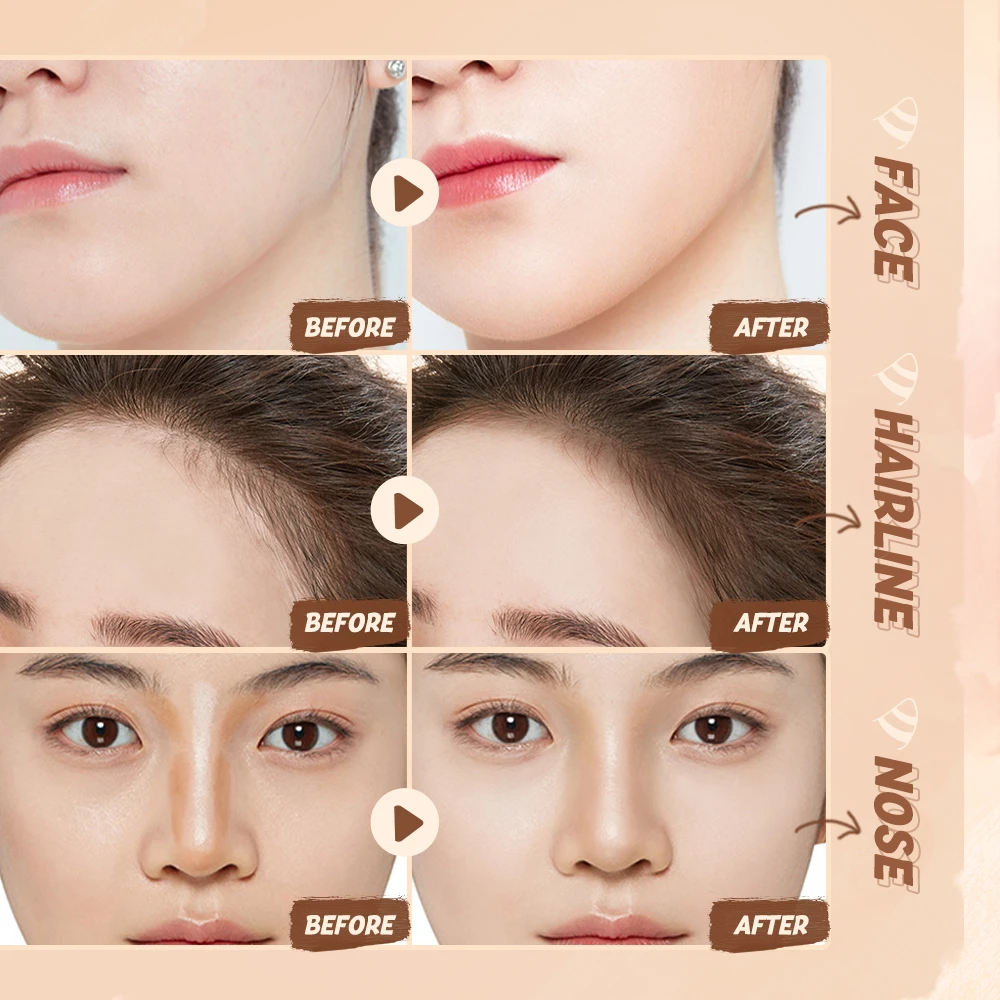 BANXEER Bronzer Viền Dính Nổi Bật Chống Nước Mờ Bút Che Khuyết Điểm Mỹ Phẩm 2 Đầu Shadow Contouring Trang Điểm