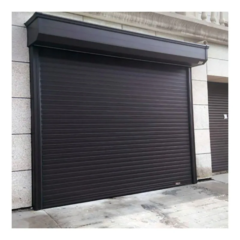 Modern Design Black Windproof Automatic Aluminum Garage Security Rolling Shutter Door