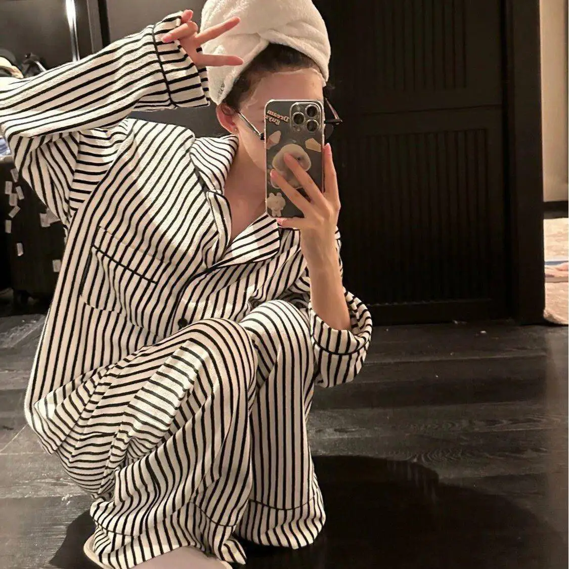Loose Long Sleeve Long Pants Sleepwear Women Casual Comfortable plus Size Home Clothes Autumn Season Thin Fabric Home Fashion