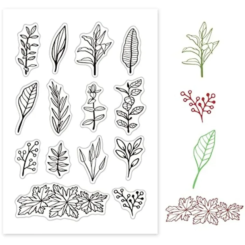 Blätter, transparente Stempel, Silikon-Stempelkarten für Kartenherstellung, Dekoration und DIY-Scrapbooking
