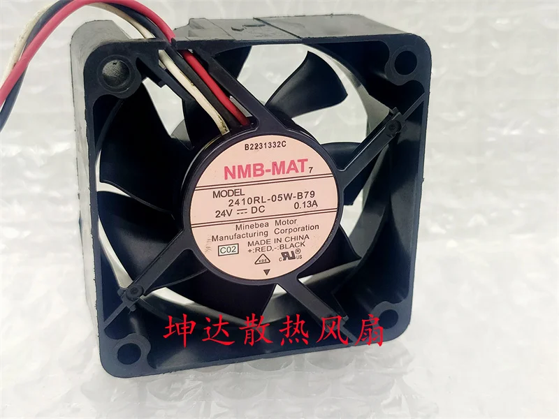 

NMB 2410RL-05W-B79 C02 DC 24V 0.13A 60x60x25mm 3-Wire Server Cooling Fan