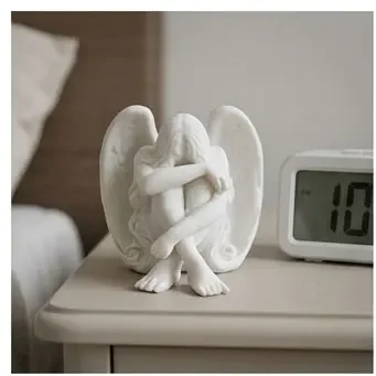 Weeping Angel Desk Figurine 3D Emotional Sculpture for Bedroom Nightstand & Therapeutic Gift123