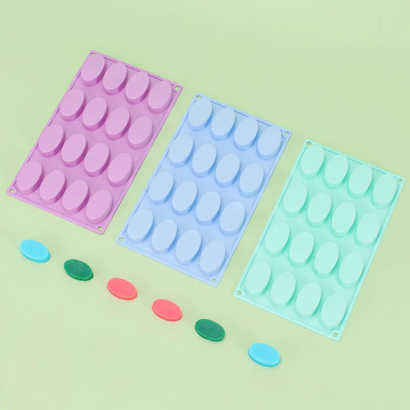 16 Cavities Oval Silicone Soap Mould Chocolate Jelly Biscuit Cake Ice Mould Chocolate Muffin Baking Pan Cake Mold Baking Tools