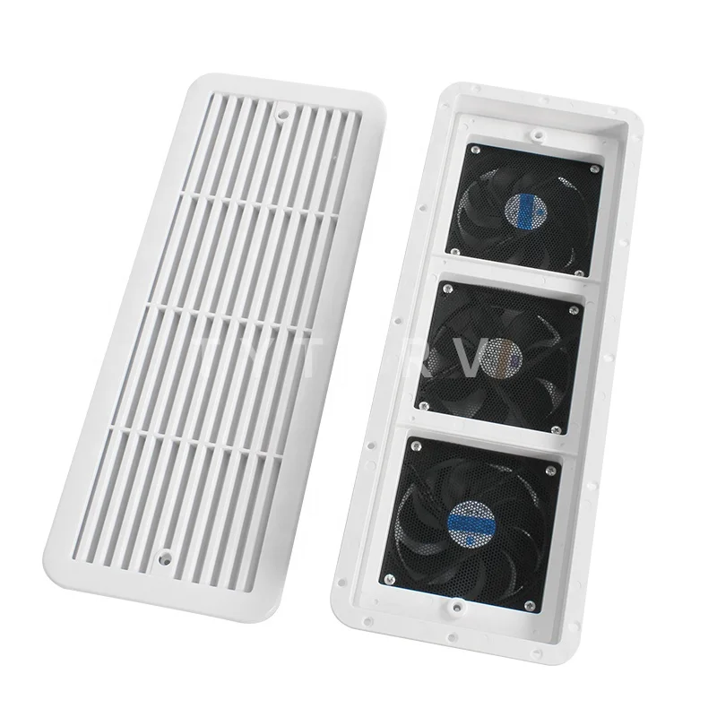 TYTXRV 12V 480*185mm RV Side Outlet Exhaust Fan White Dust Proof Ventilation Fan Cooling Vent Fan view 3