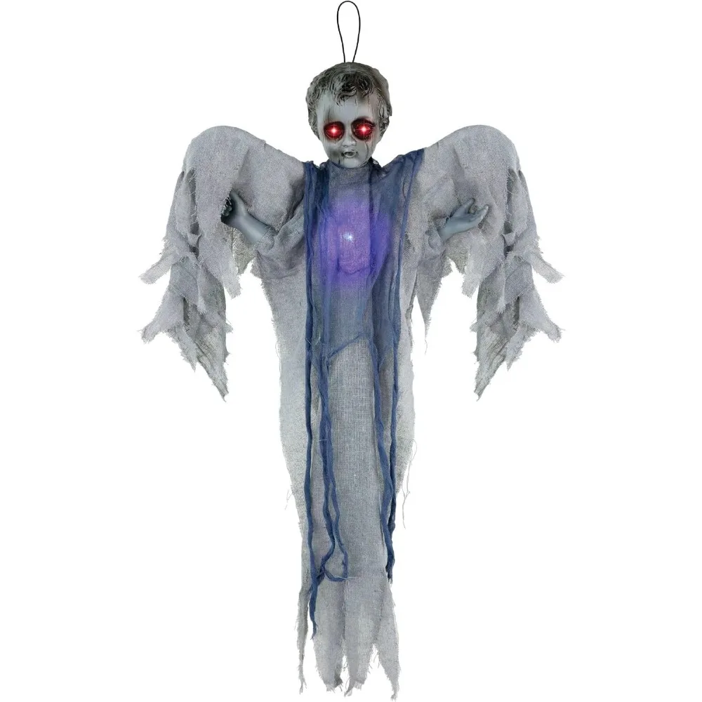 

Animatronic Scary Haunted Angel with Touch Activated Lights and Sound, Battery-Operated .